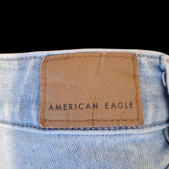 American Eagle Super High Rise Jeggins Light Blue Distressed - Picture 3 of 7